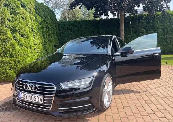 Audi A7 cena 123500 przebieg: 101891, rok produkcji 2017 z Dobre Miasto małe 497